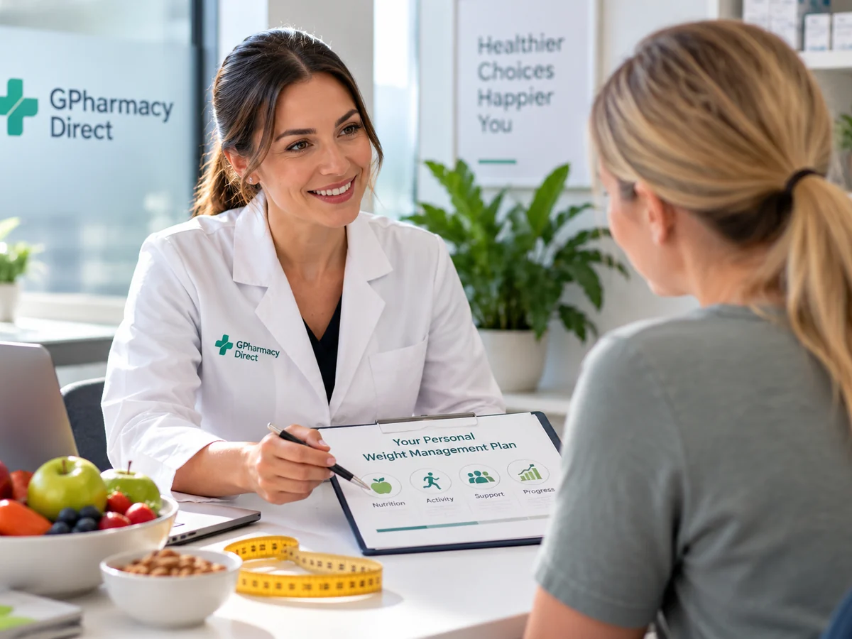 Weight management consultation with a healthcare professional